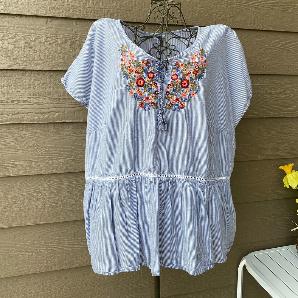 Sonoma blouse short sleeves peplum plus size top size 2X